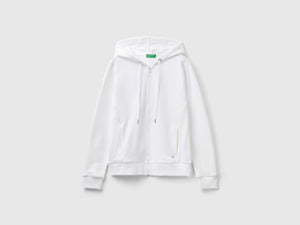 Felpa 100% cotone con zip e cappuccio