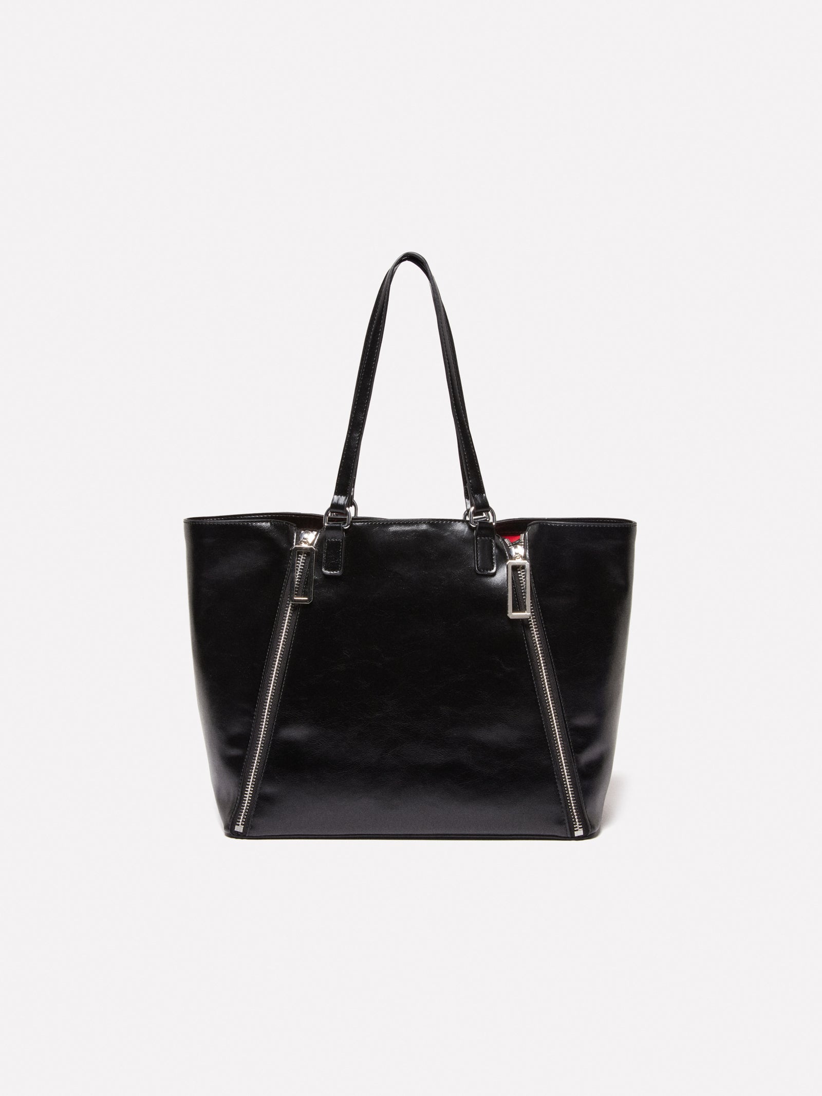 Shopper con cerniere da donna nero | Sisley Outlet