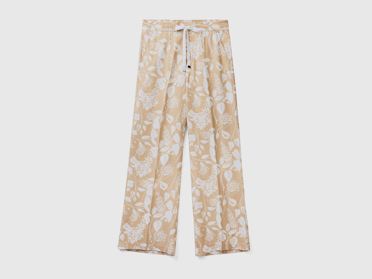 Pantaloni lunghi fluidi in puro lyocell