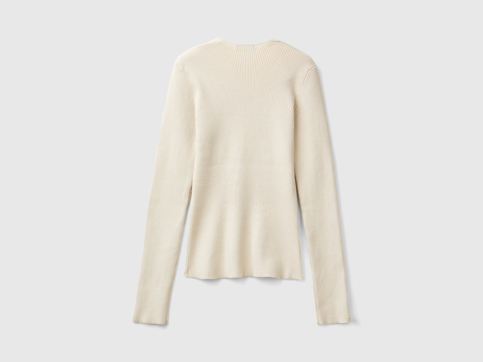 Maglia con scollo a cuore da donna bianco panna 2 | Benetton Outlet