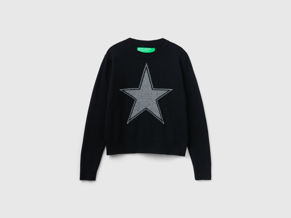 Maglia con stella in lurex