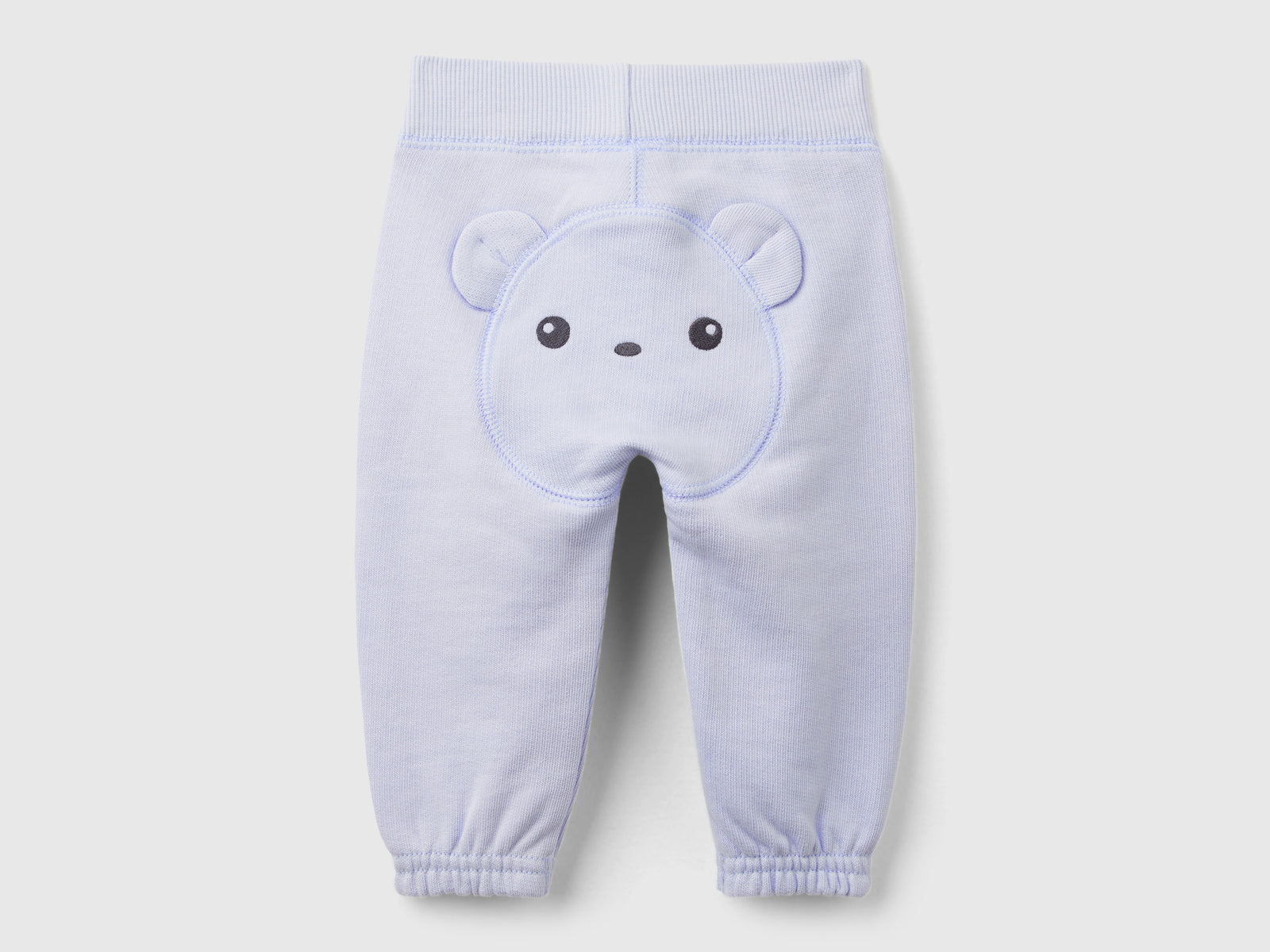 Pantaloni in felpa di cotone bio da neonato celeste 2 | Benetton Outlet