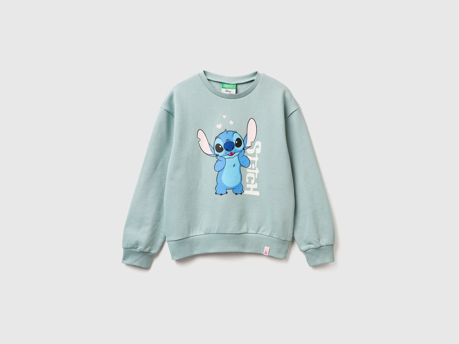Felpa ©Disney Lilo & Stitch da bambina verde acqua | Benetton Outlet