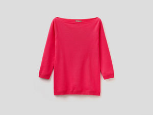 Maglia 100% cotone con scollo a barchetta