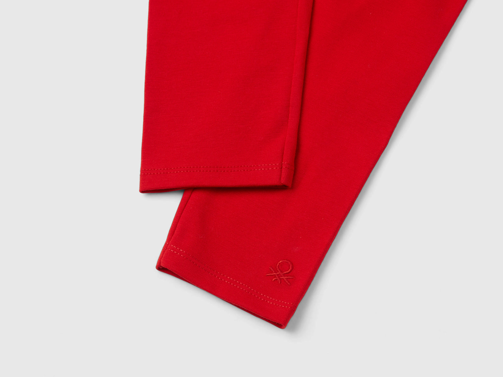 Leggings in cotone stretch da bimba rosso 3 | Benetton Outlet