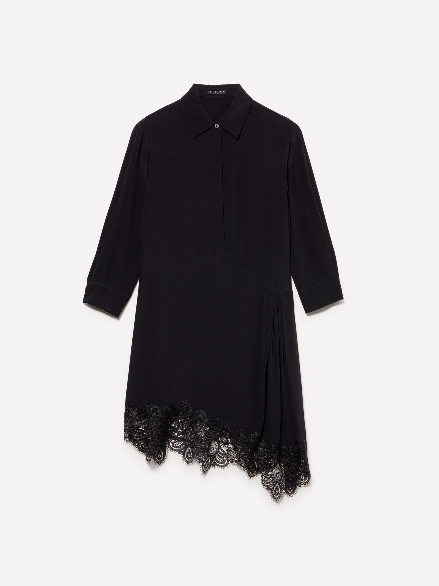 Vestito chemisier con pizzo da donna nero | Sisley Outlet