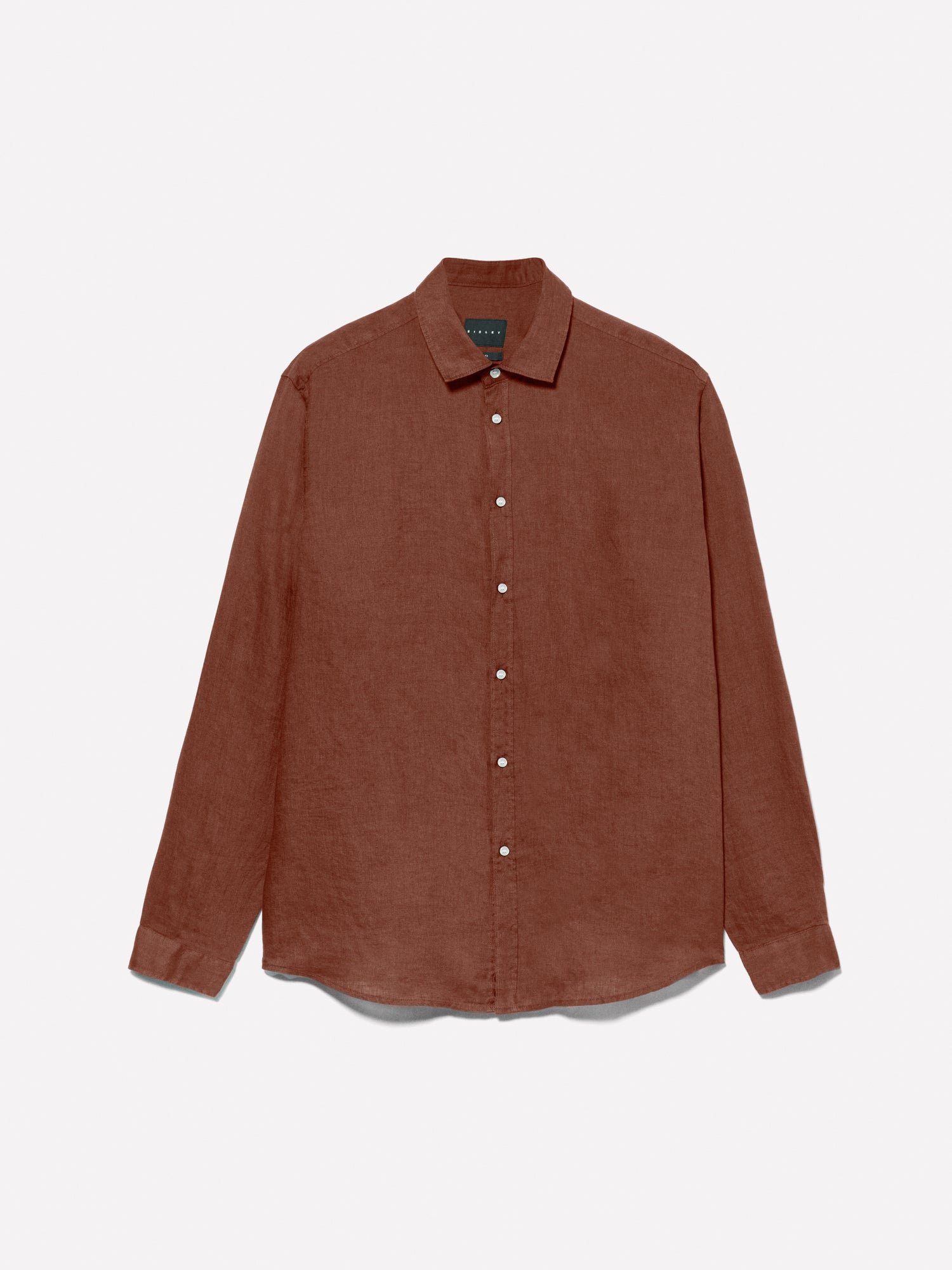 Camicia scuro 100% lino da uomo marrone | Sisley Outlet