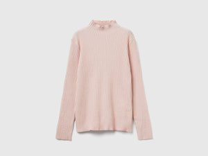 Maglia con collo alto a costine