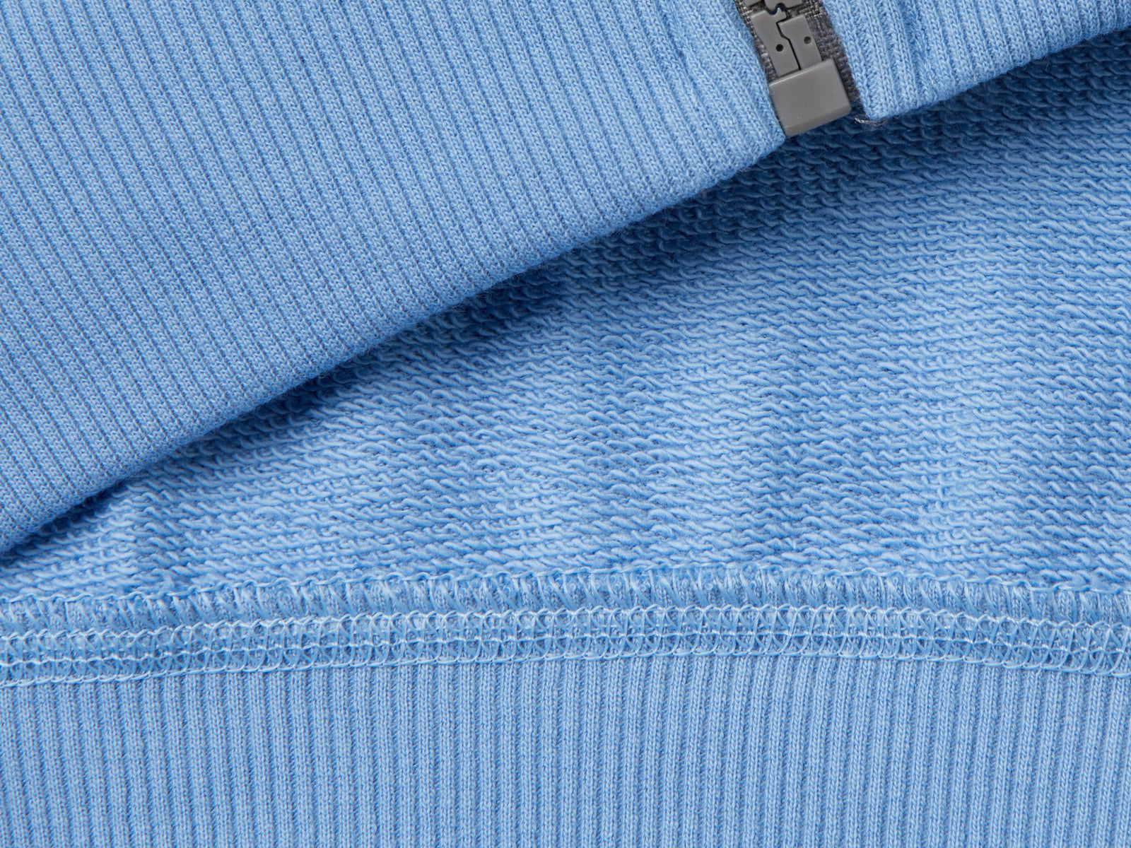 Felpa con zip in puro cotone da bambino azzurro 3 | Benetton Outlet
