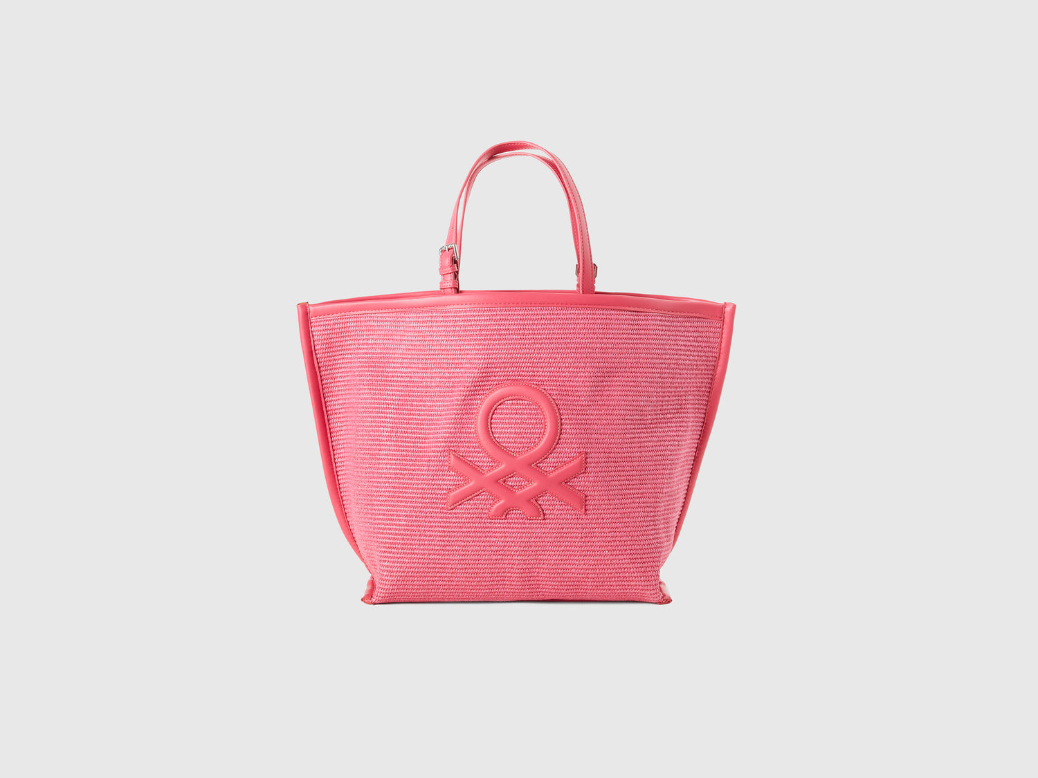 Tote bag effetto rafia da donna fucsia | Benetton Outlet
