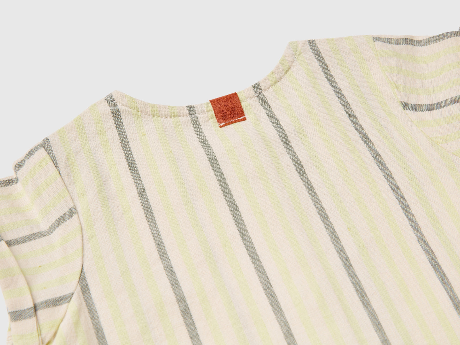 Pagliaccetto a righe in misto cotone da neonato rosso 2 | Benetton Outlet