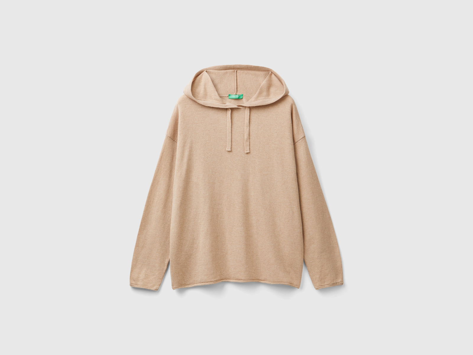 Cashmere blend sweater with hood da donna beige | Benetton Outlet
