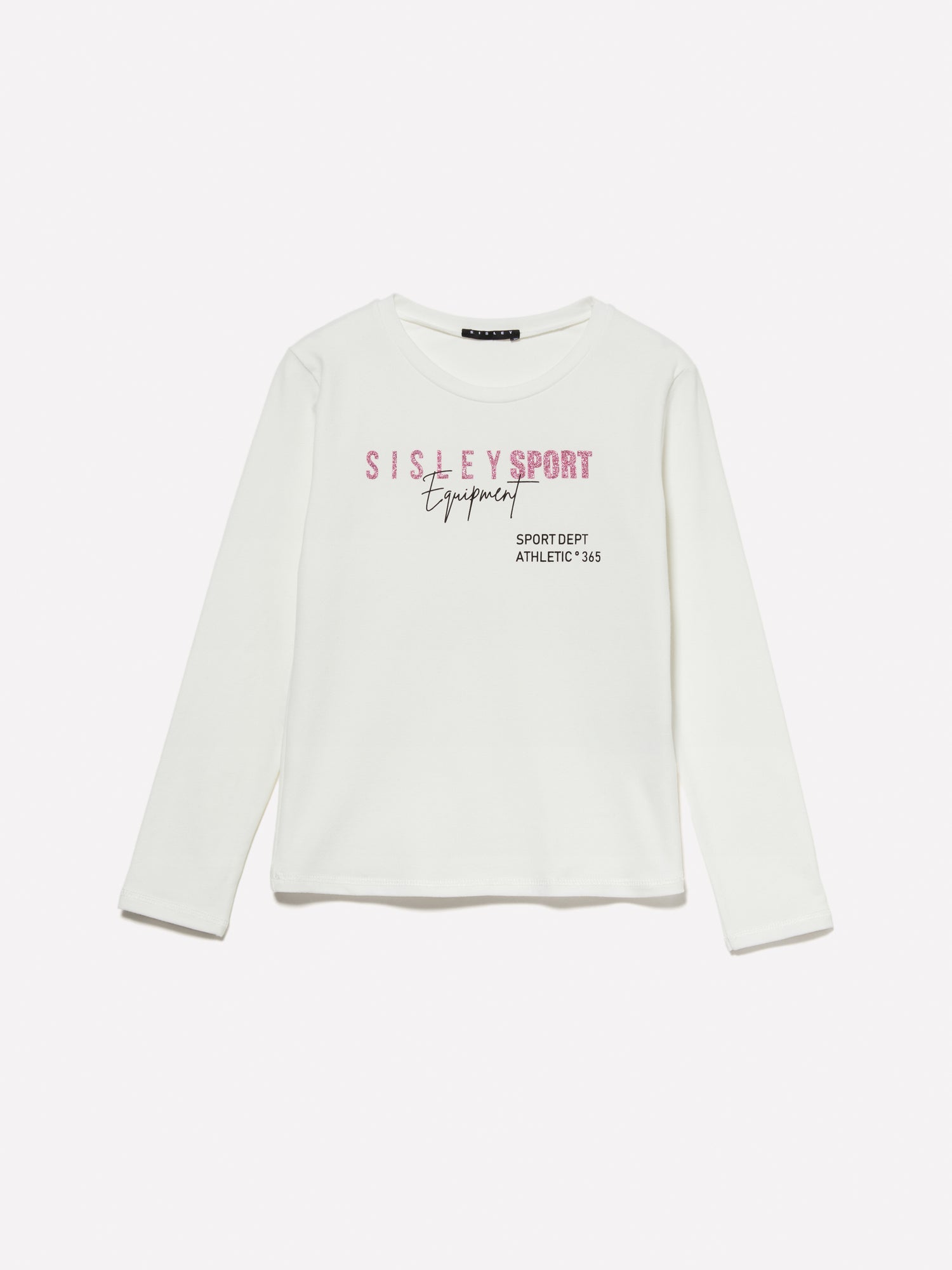 T-shirt con stampa glitter da bambina bianco | Sisley young Outlet