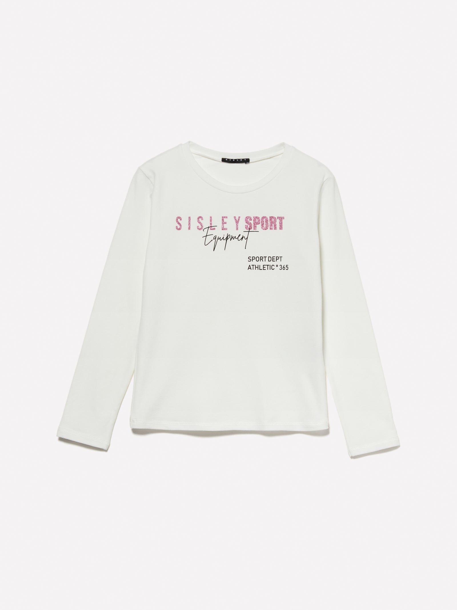 T-shirt con stampa glitter da bambina bianco | Sisley young Outlet