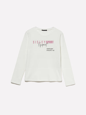 T-shirt con stampa glitter