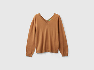 Maglia scollo a V in pura lana Merino