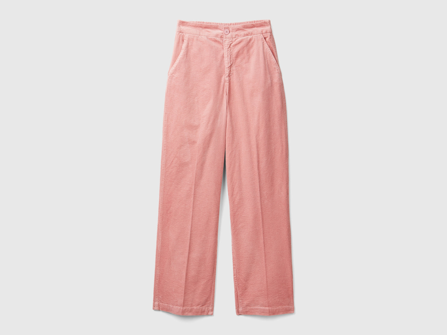 Pantaloni ampi in velluto da donna rosa | Benetton Outlet