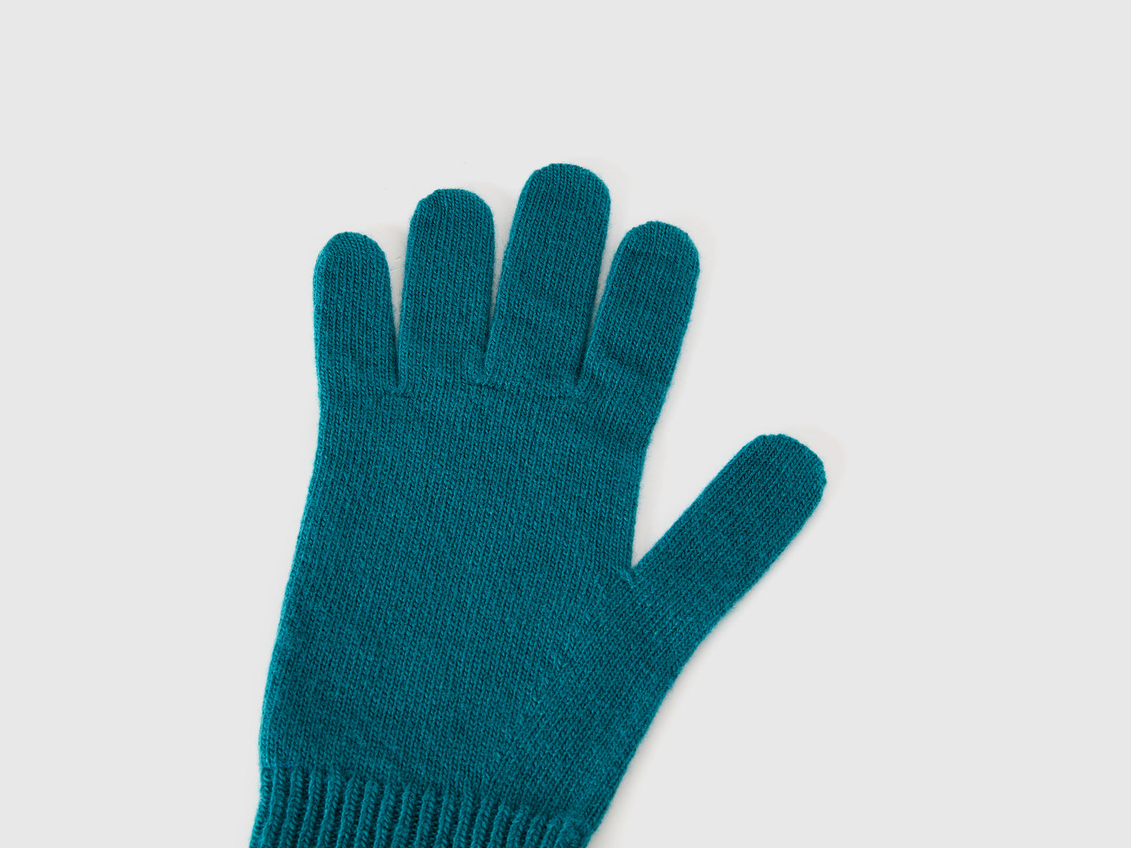 Guanti in pura lana Merino da donna verde scuro 2 | Benetton Outlet