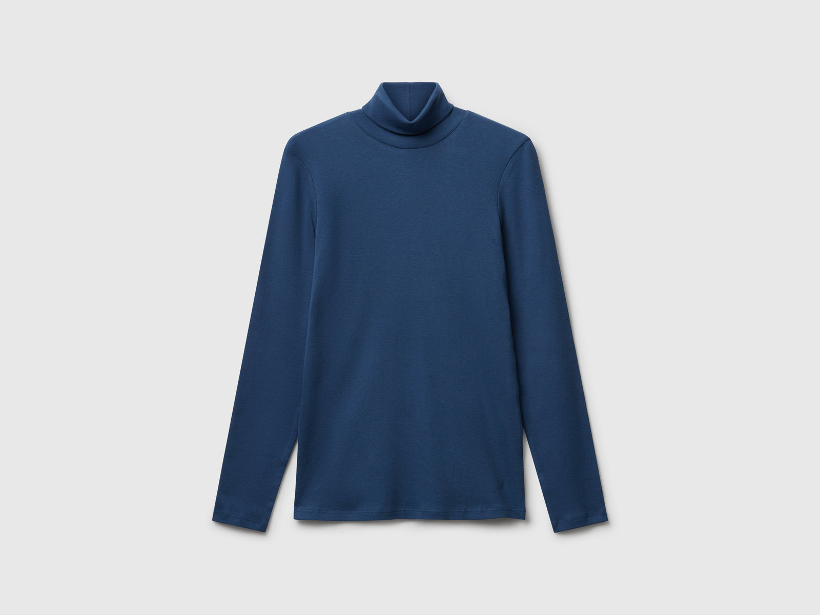 T-shirt a manica lunga con collo alto da donna avio | Benetton Outlet