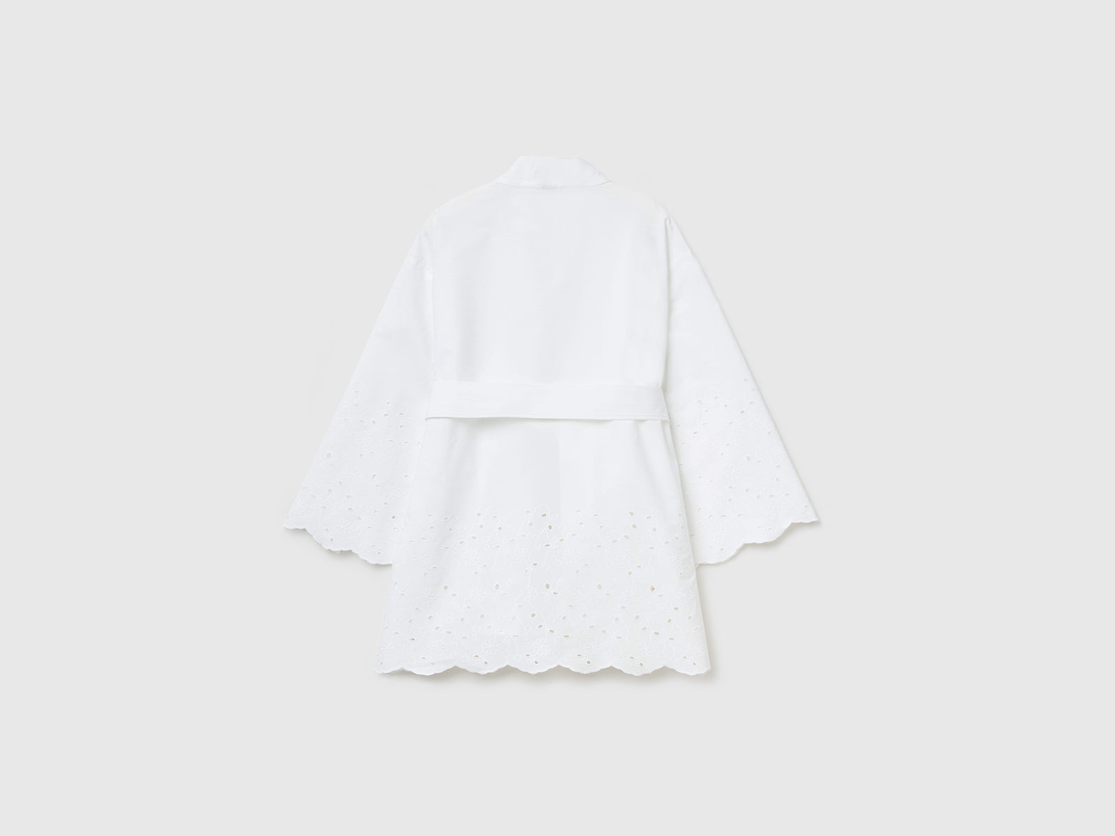 Giacca modello kimono in misto cotone dalla vestibilità morbida da donna bianco 2 | Benetton Outlet
