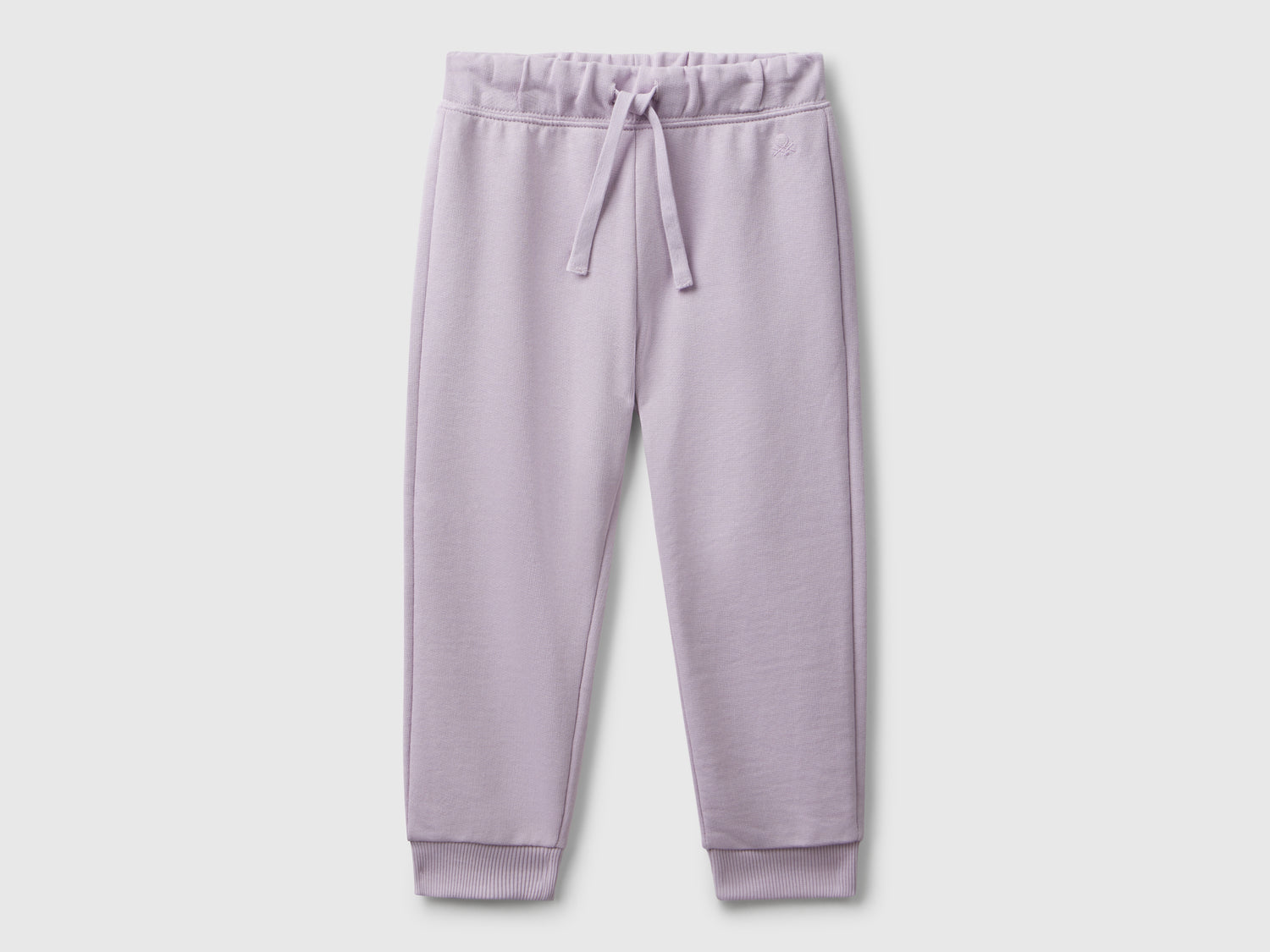 Pantaloni in felpa di cotone da bimba lavanda | Benetton Outlet