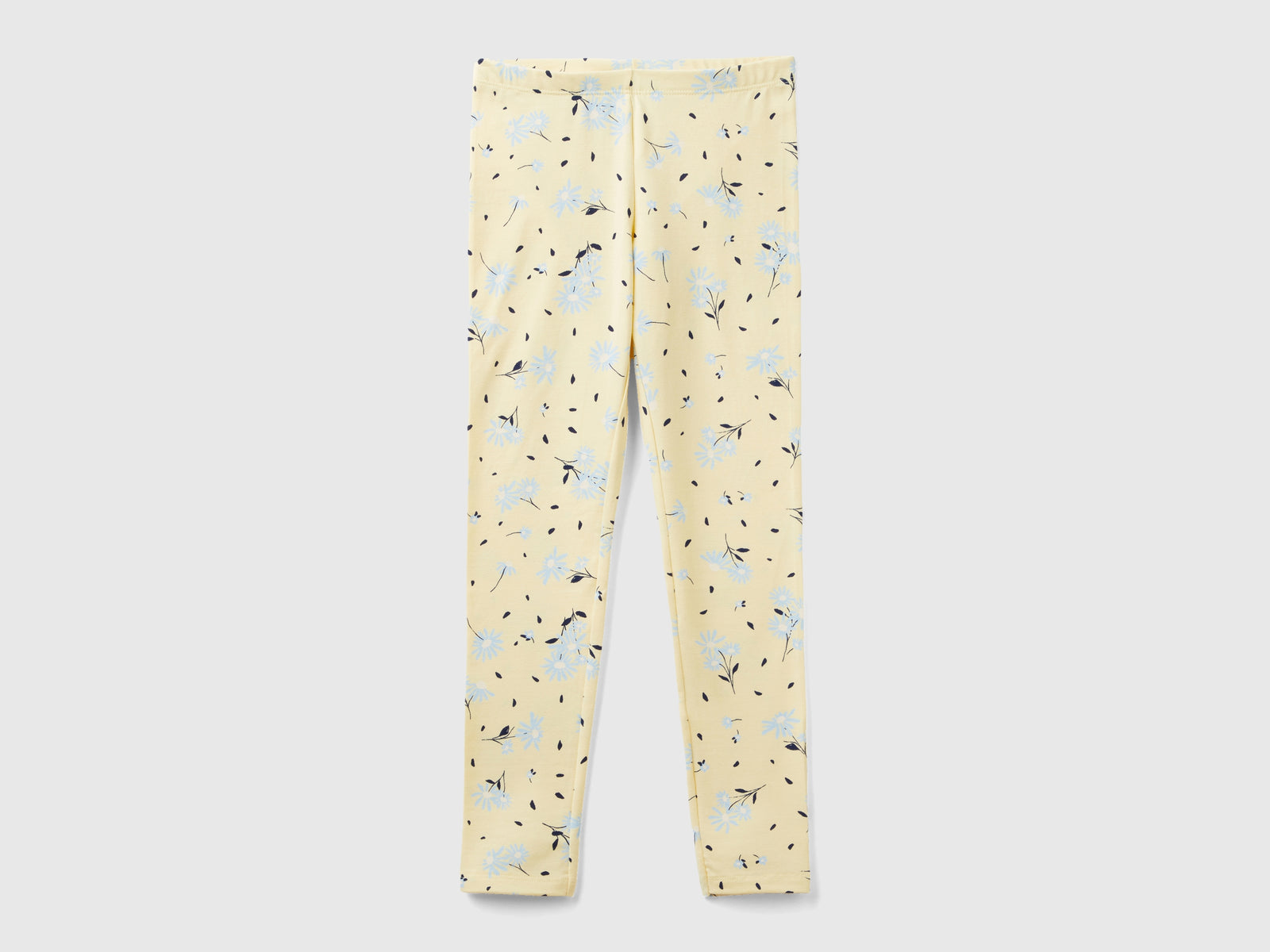 Leggings vaniglia con stampa floreale da bambina giallo | Benetton Outlet