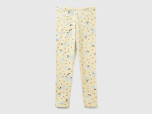 Leggings vaniglia con stampa floreale
