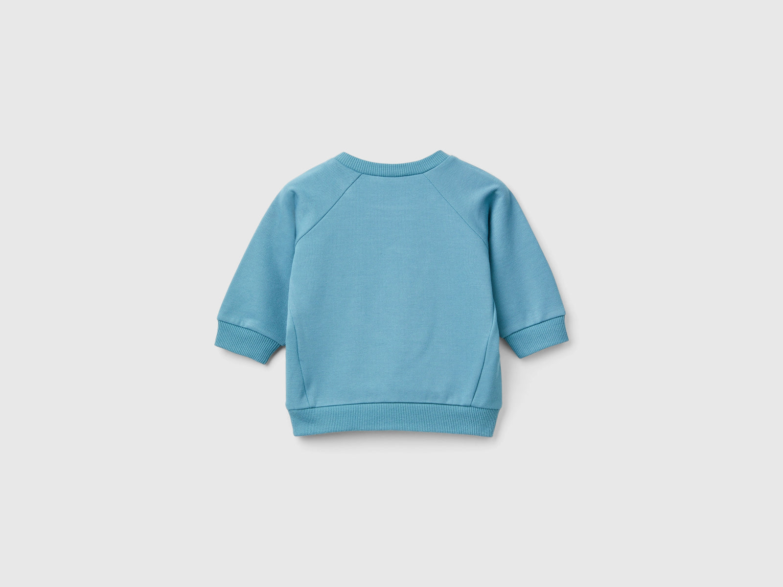 Felpa con ricamo animaletto da neonato verde ottanio 2 | Benetton Outlet