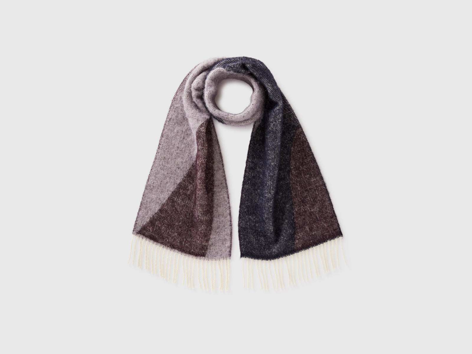 Sciarpa fantasia in misto lana da donna blu scuro | Benetton Outlet