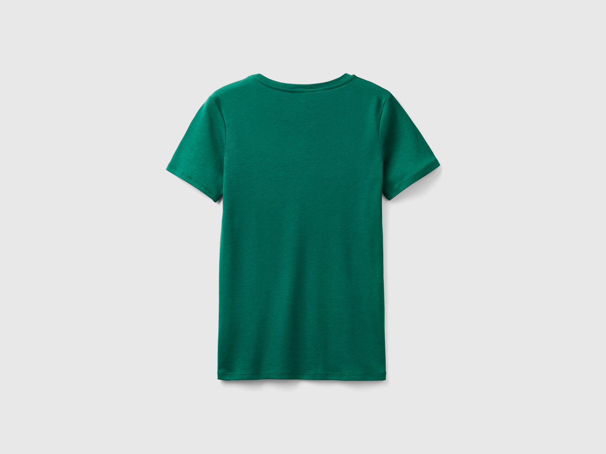 T-shirt in puro cotone con scollo a V