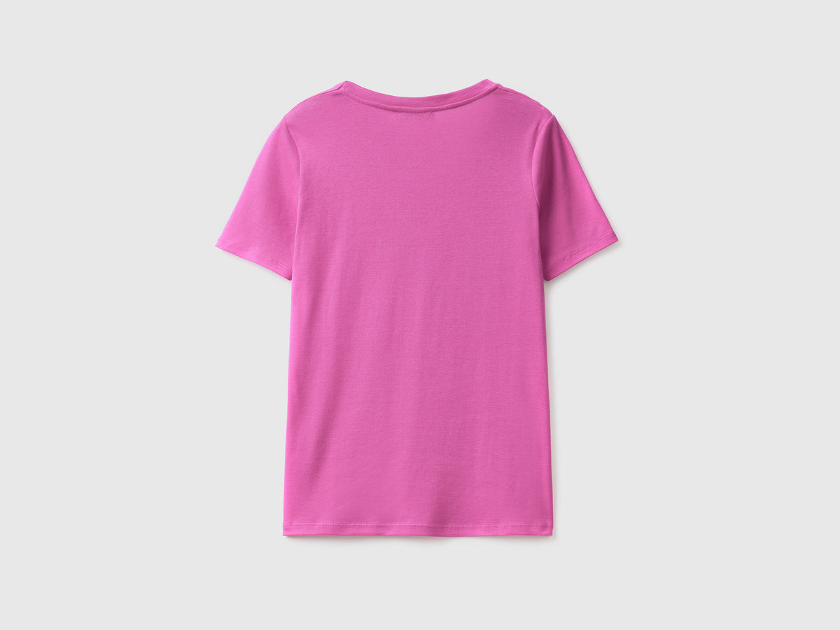 T-shirt in puro cotone con scollo a V