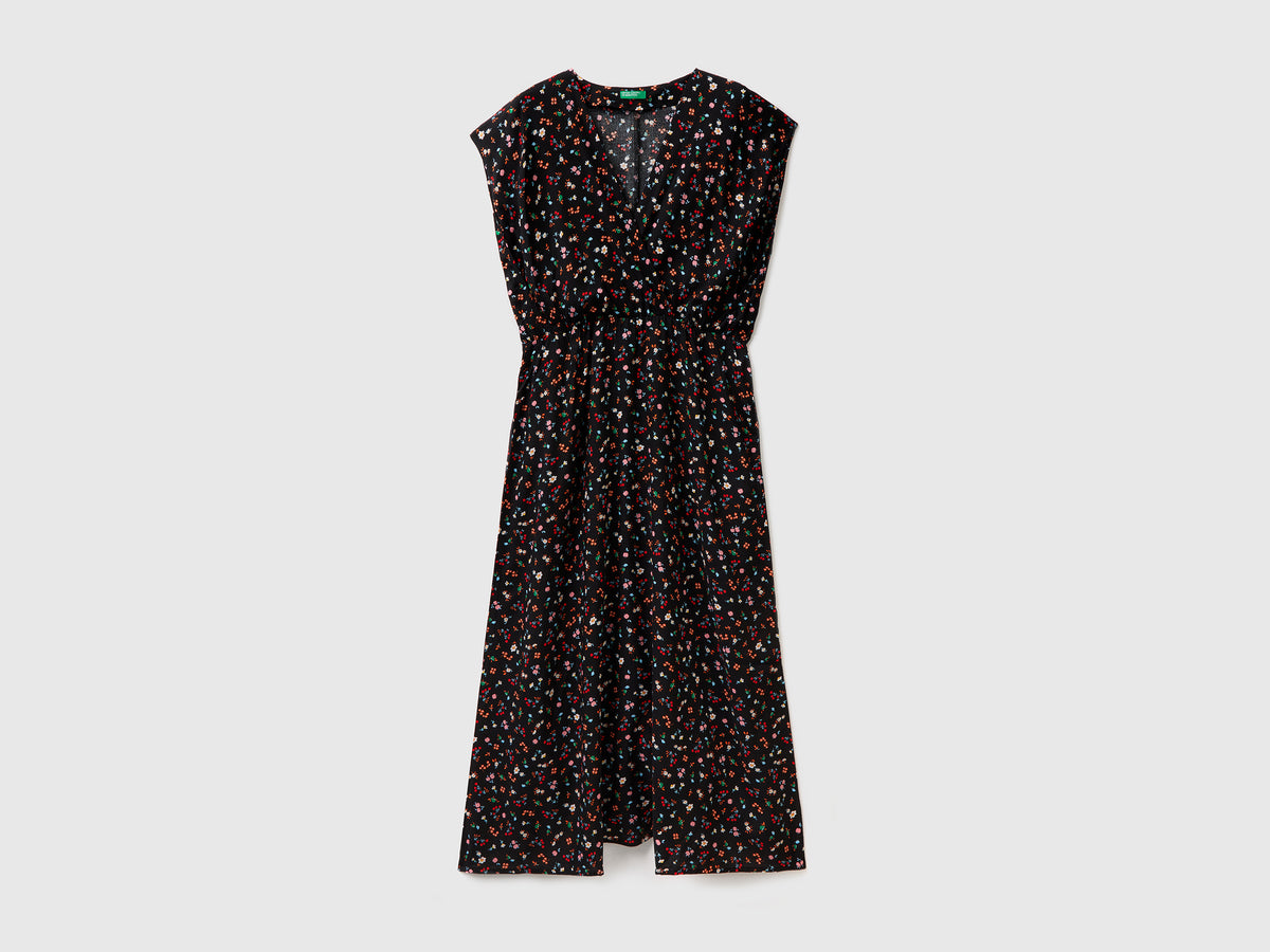 Vestito lungo copricostume smanicato con fantasia animalier
