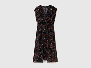 Vestito lungo copricostume smanicato con fantasia animalier