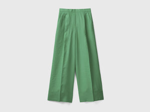 Pantaloni palazzo in 100% lino