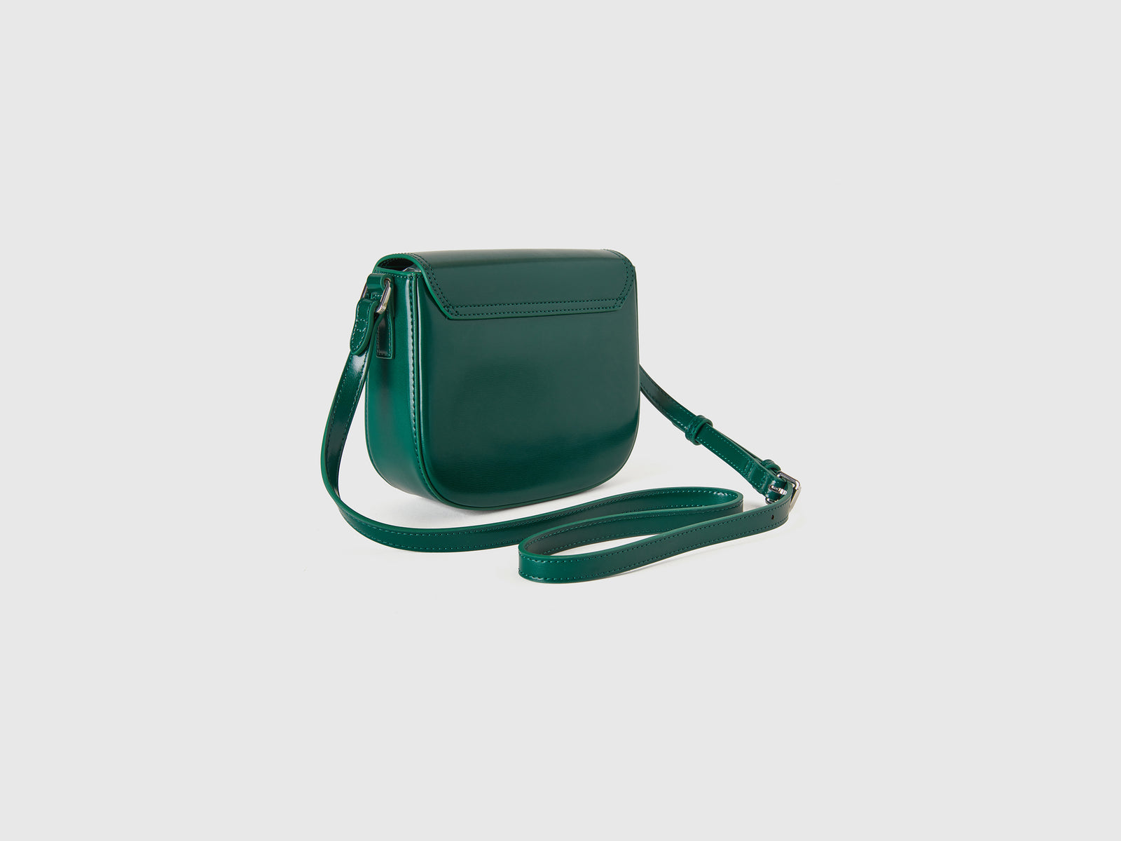 Borsa piccola a tracolla effetto vernice da donna verde scuro 2 | Benetton Outlet