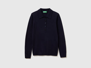 Polo in maglia in misto cashmere