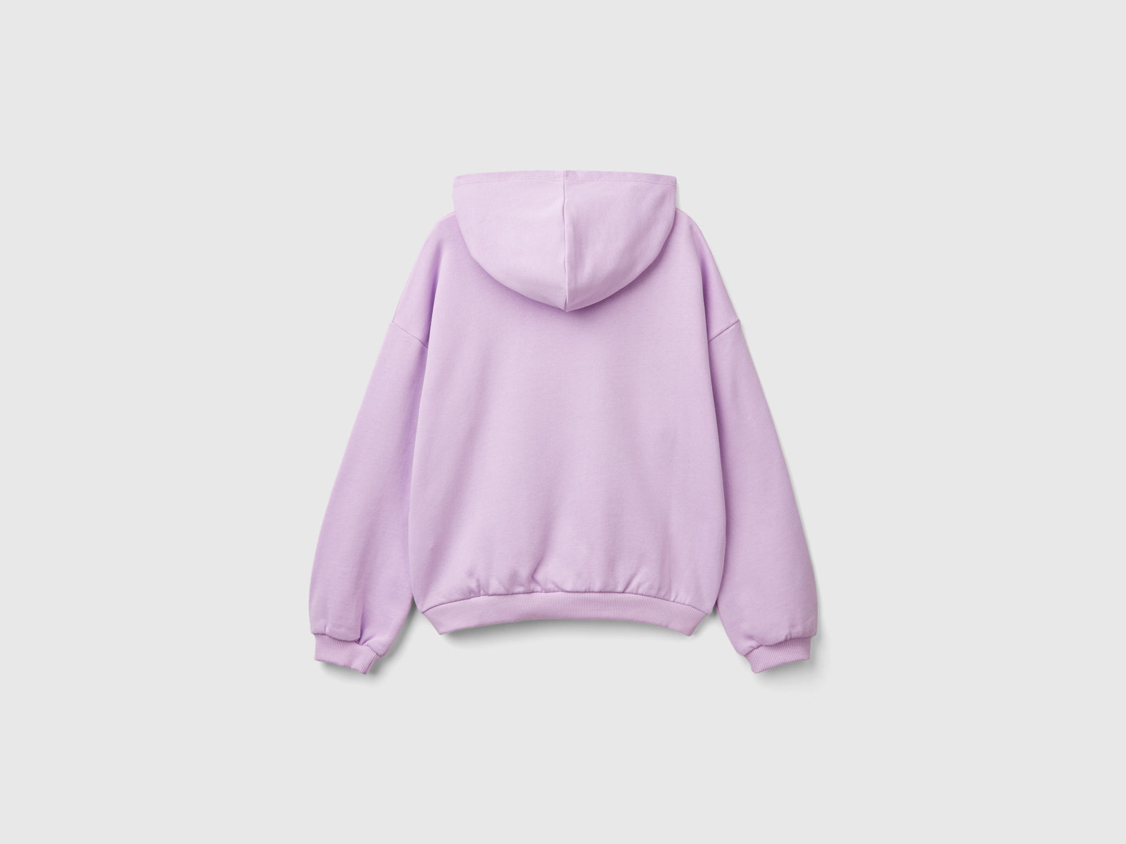 Felpa con cappuccio 100% cotone da bambina lilla 2 | Benetton Outlet