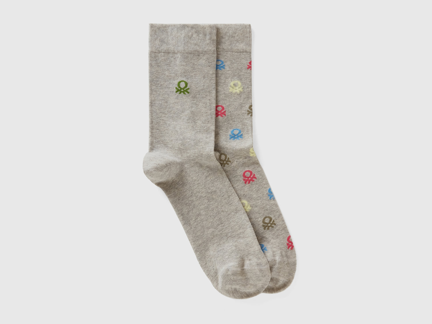 Due paia di calzini lunghi con loghi da uomo grigio | Benetton Outlet