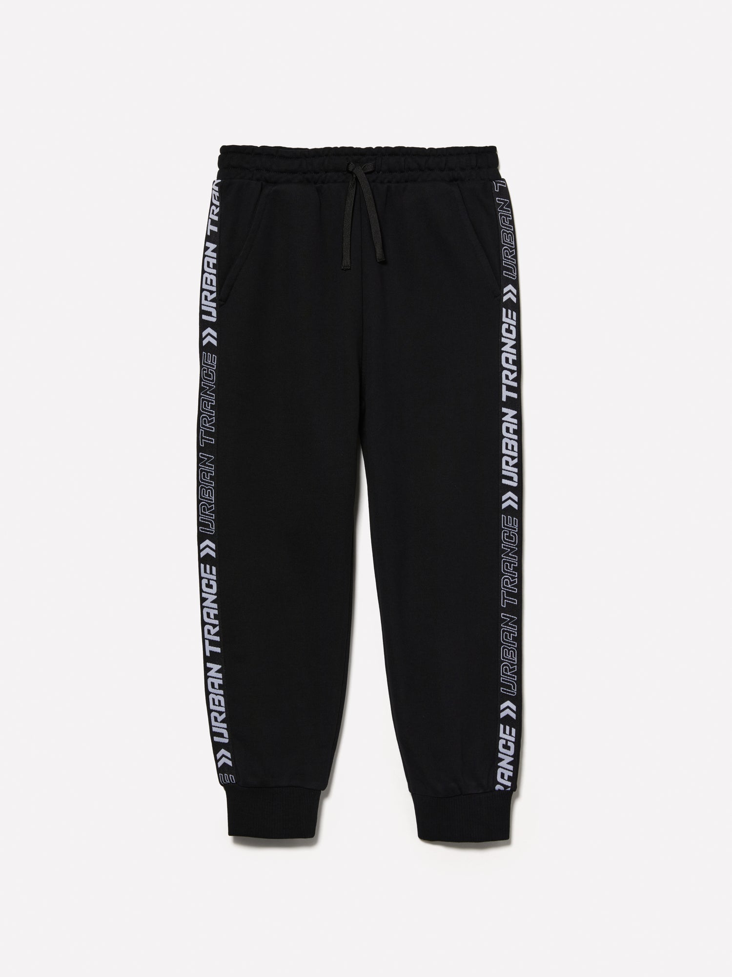Joggers con bande lettering da bambino nero | Sisley young Outlet