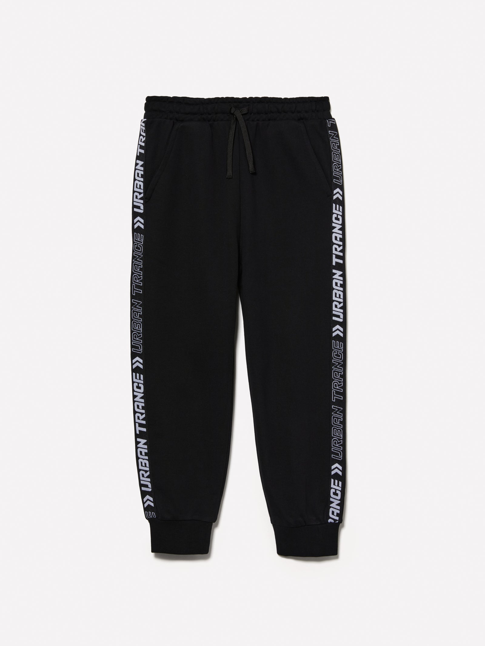 Joggers con bande lettering da bambino nero | Sisley young Outlet