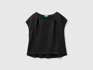 Blusa scollo quadrato in puro lino