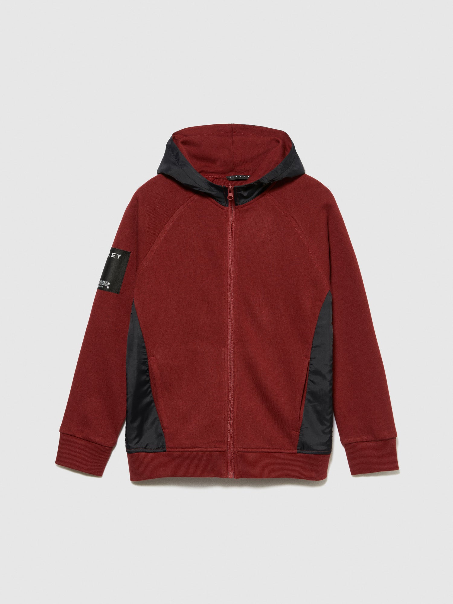 Felpa mix materia con cappuccio da bambino bordeaux | Sisley young Outlet
