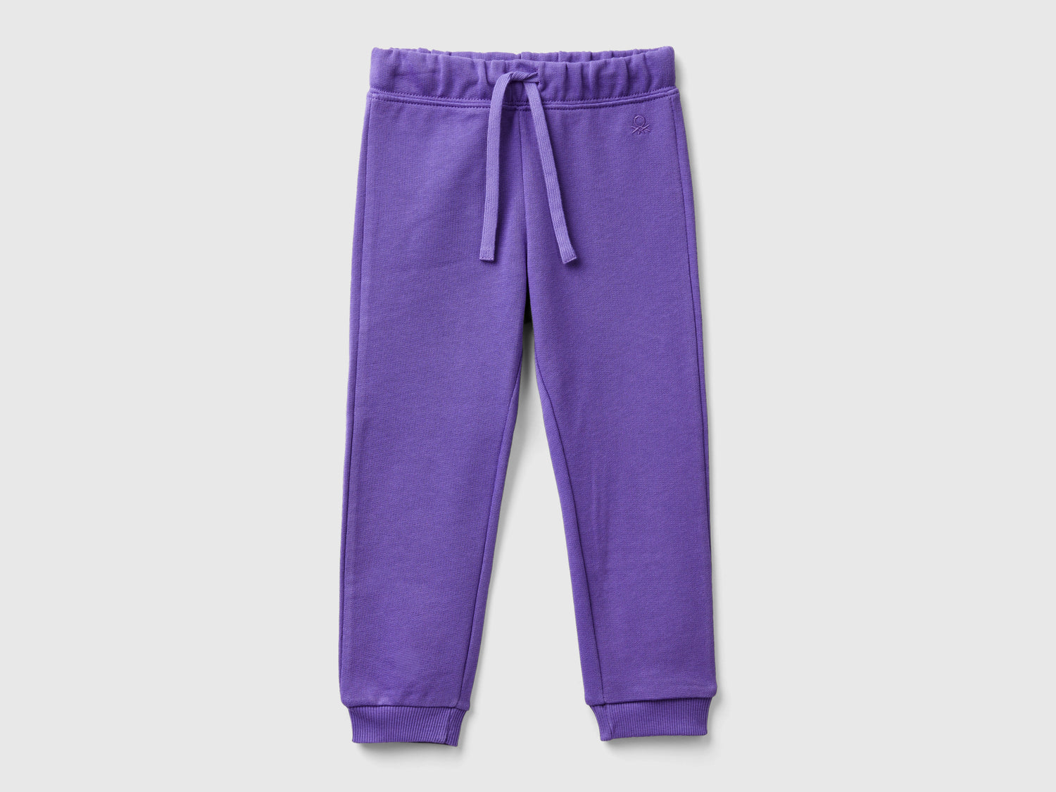 Pantaloni in felpa di cotone bio da bimba viola | Benetton Outlet