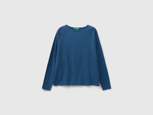 T-shirt manica lunga in cotone leggero