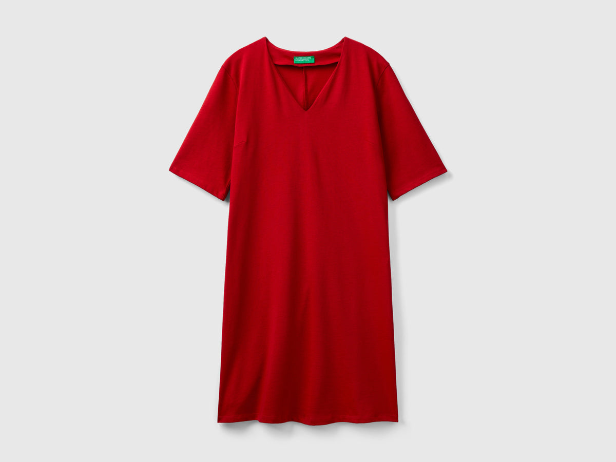 Abito con scollo a V in cotone