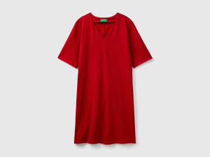 Abito con scollo a V in cotone