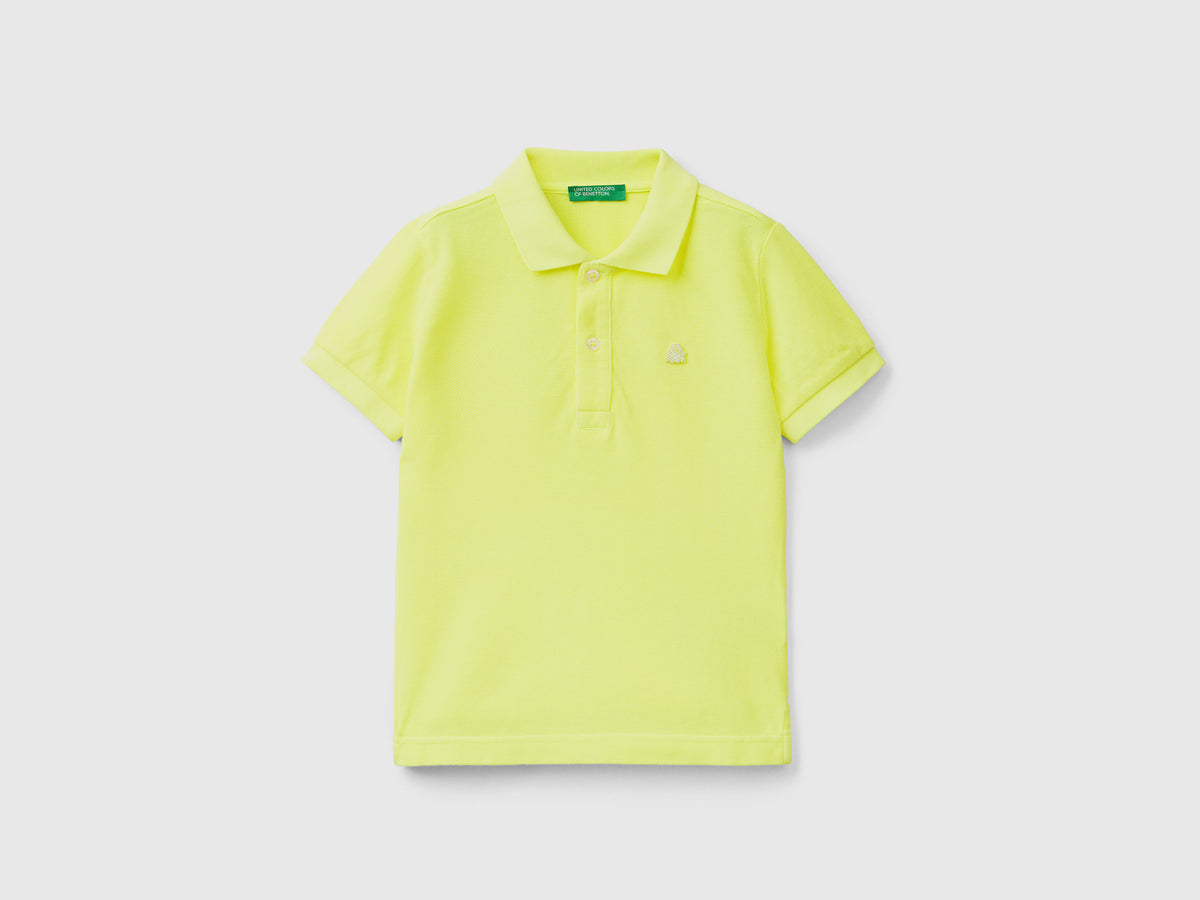 Polo fluo in cotone biologico