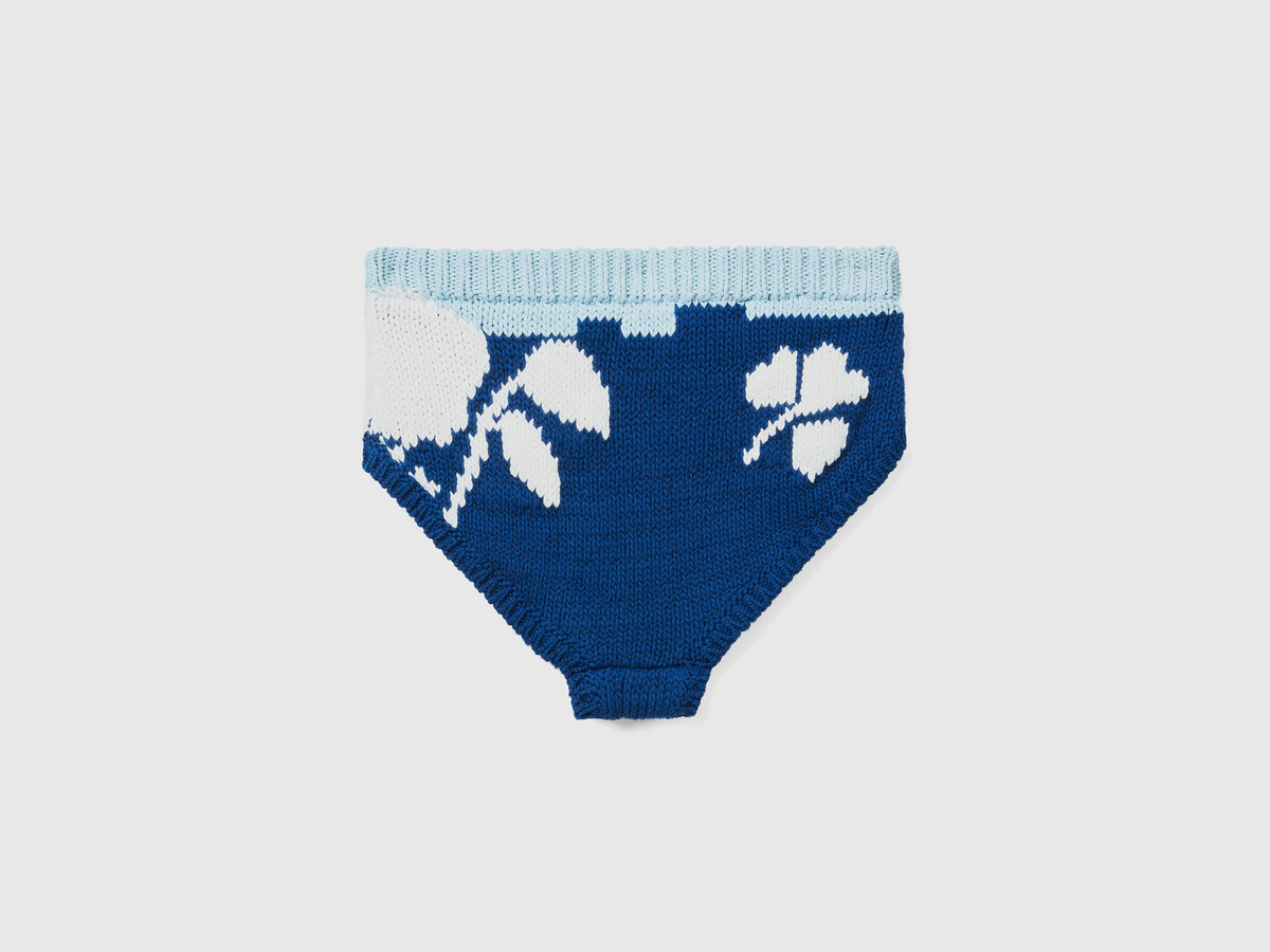 Culotte con intarsio floreale