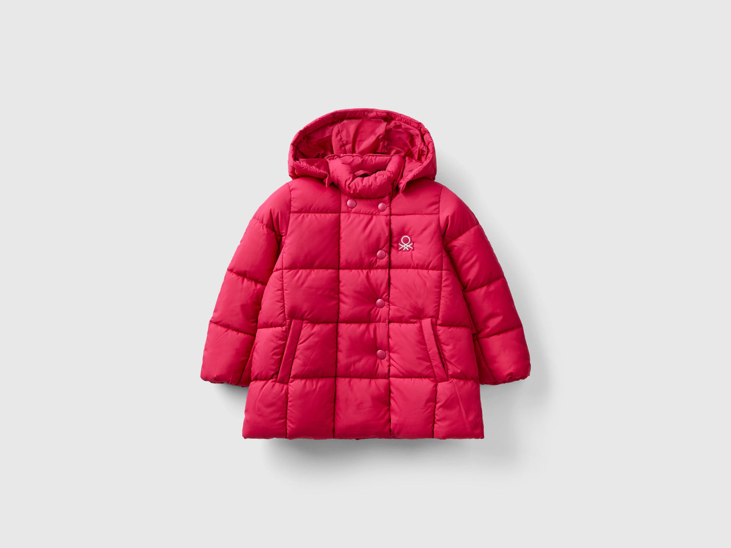 Giubbotto con cappuccio staccabile da bimba ciclamino | Benetton Outlet