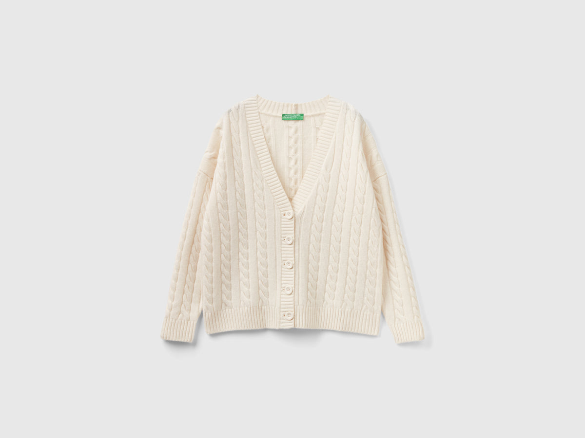 Cardigan over fit con trecce